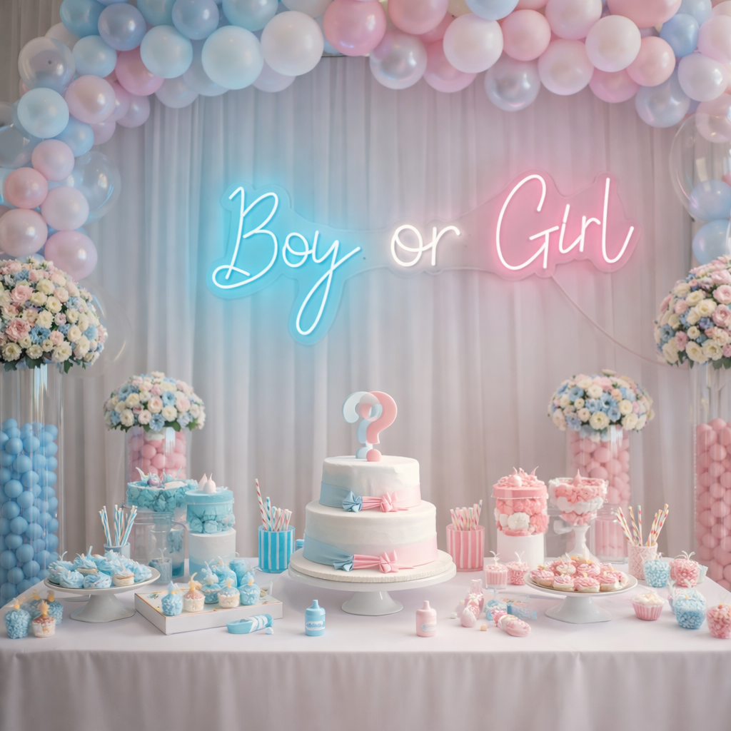 Boy Or Girl Individual Neon LED Sign HIRE