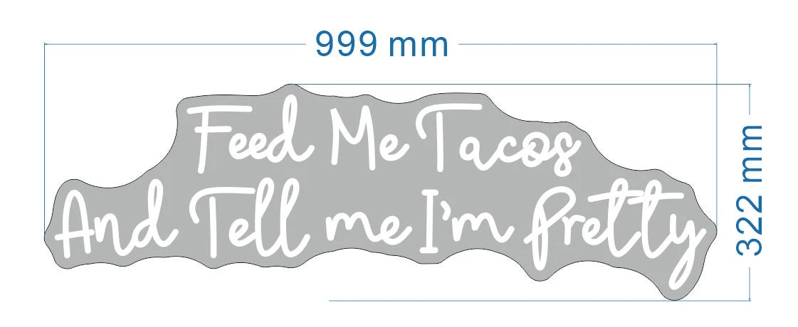 Feed Me Tacos And Tell Me I'm Pretty Neon LED Individual Sign