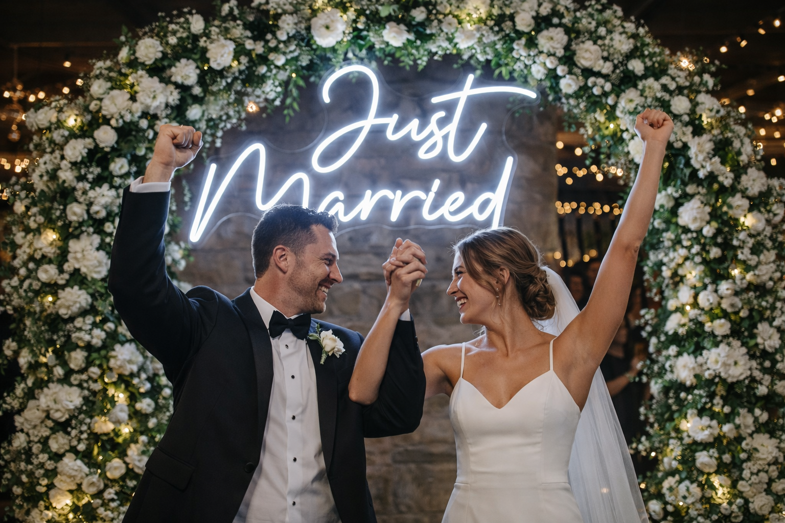 Just Married Individual Neon LED Sign HIRE