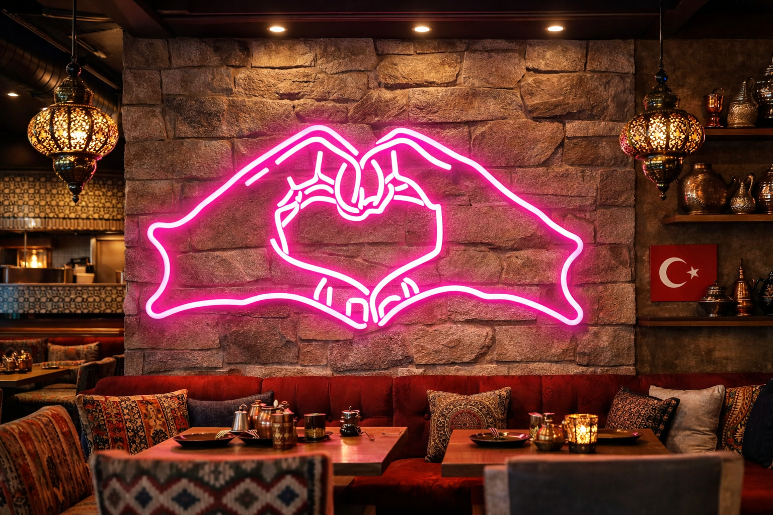 Heart Hands Neon LED Individual Sign