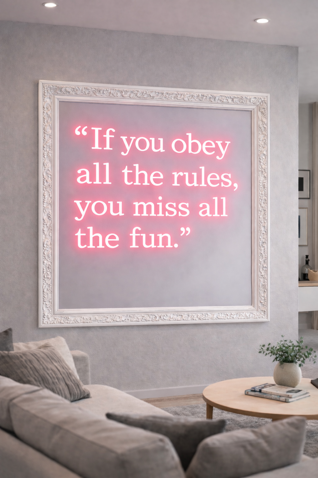 If You Obey All The Rules, You Miss All The Fun LED Neon UV Printed Framed Sign