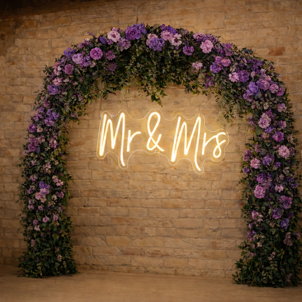 Mr & Mrs Neon LED Individual Sign