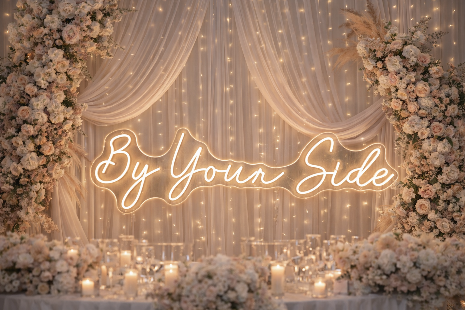 By Your Side Neon LED Individual Sign