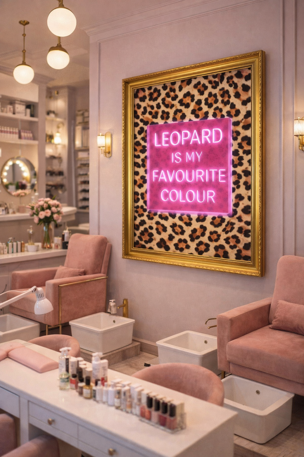 Leopard Is My Favourite Colour LED Neon UV Printed Framed Sign