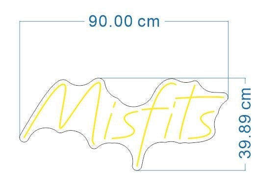 Misfits Individual Neon LED Sign Yellow