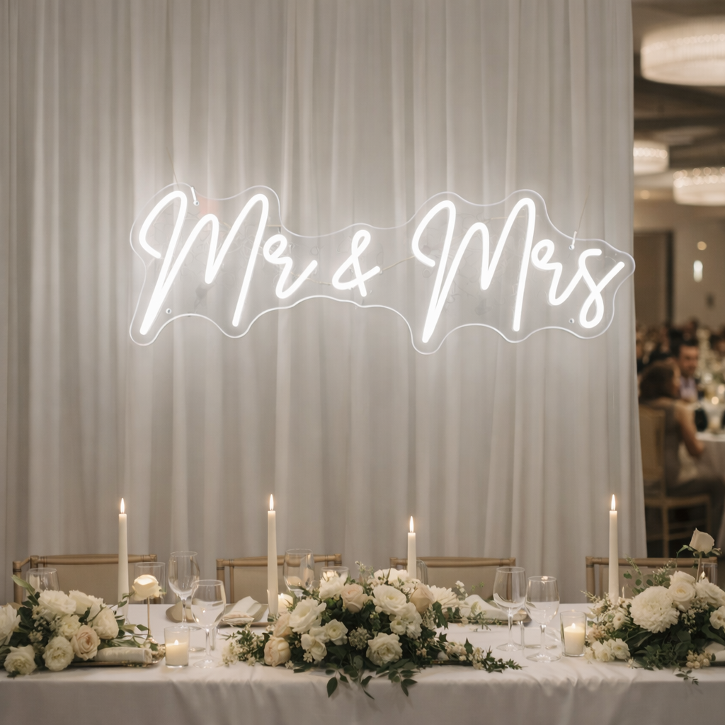 Mr & Mrs Neon LED Individual Sign