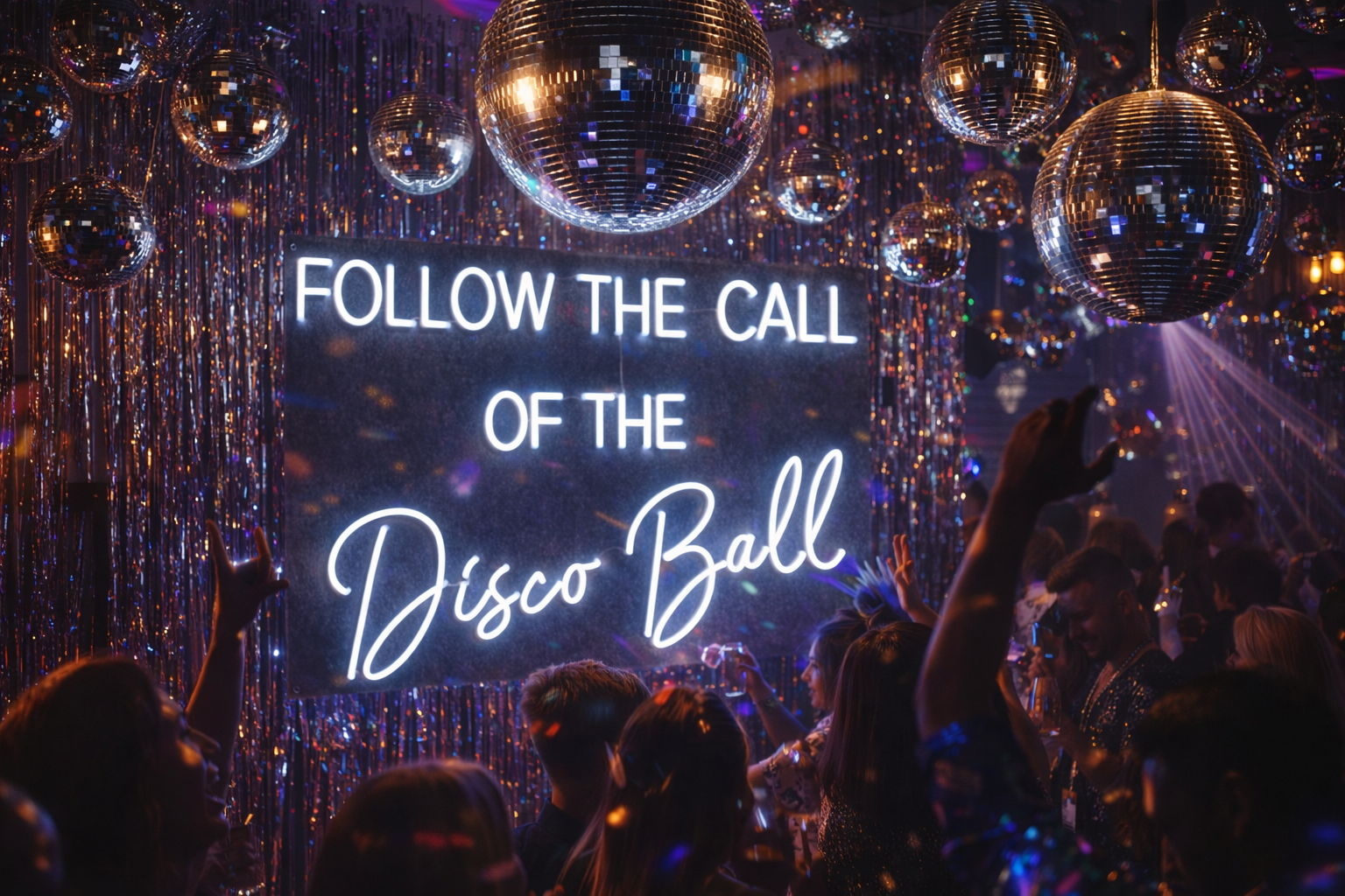 Follow The Call Of The Disco Ball Neon LED Individual Sign