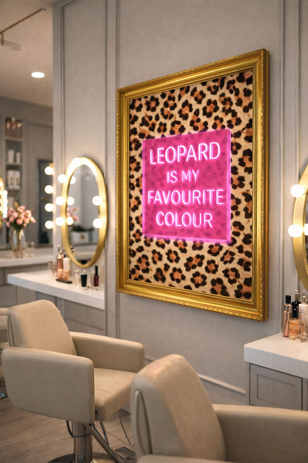 Leopard Is My Favourite Colour LED Neon UV Printed Framed Sign