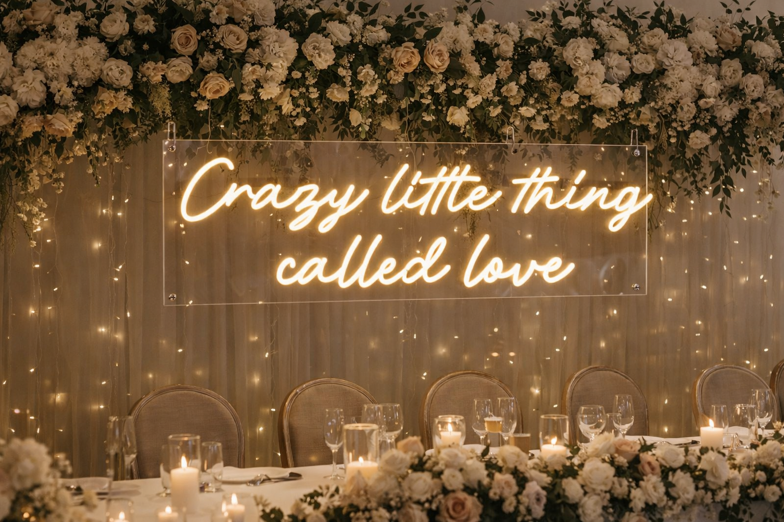 Crazy Little Thing Called Love Neon LED Individual Sign