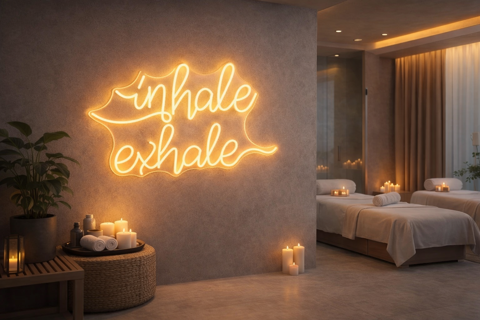 Inhale Exhale Neon LED Individual Sign
