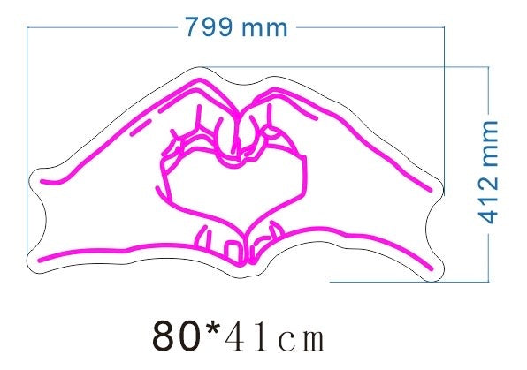 Heart Hands Neon LED Individual Sign