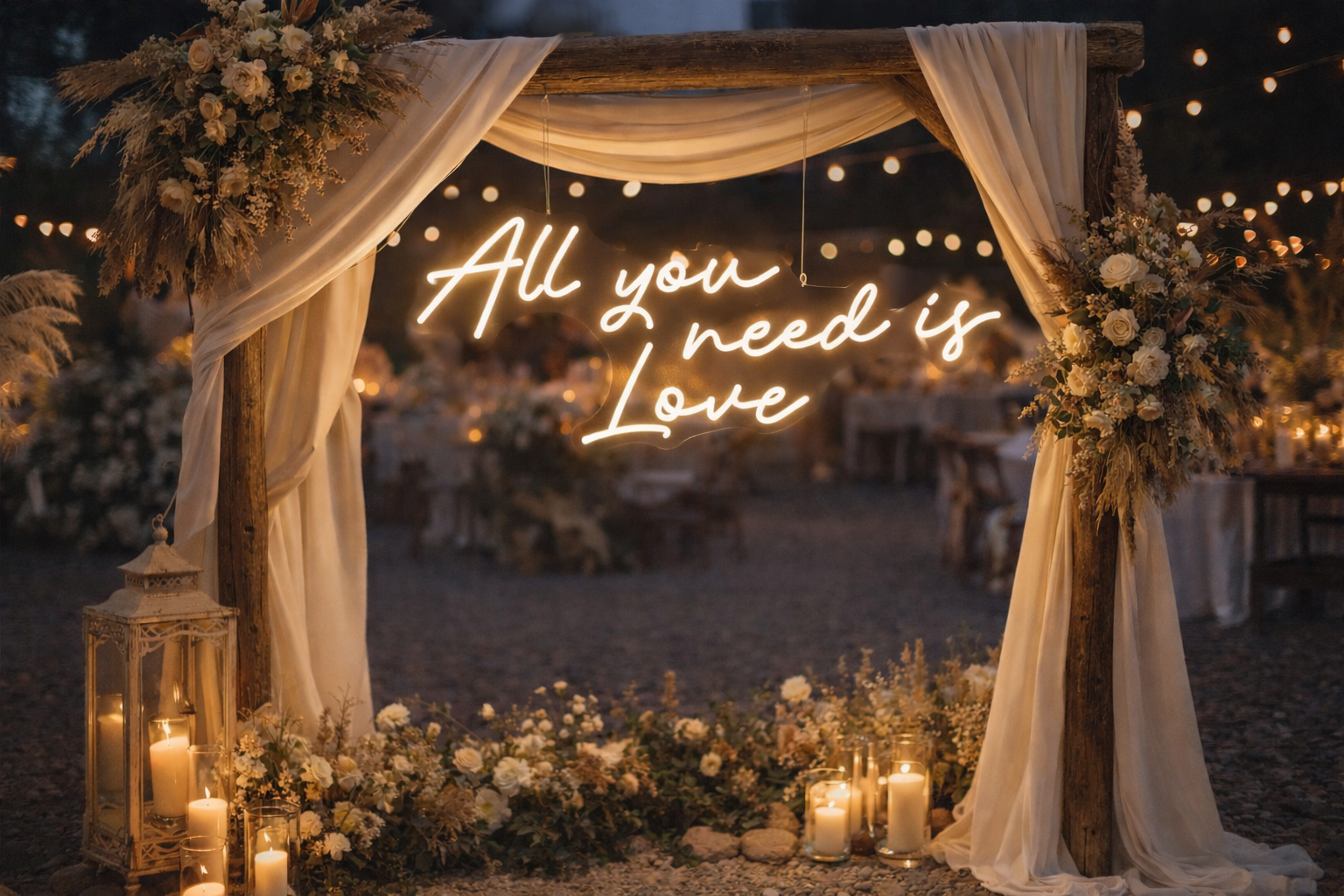 All You Need Is Love Individual Neon LED Sign HIRE