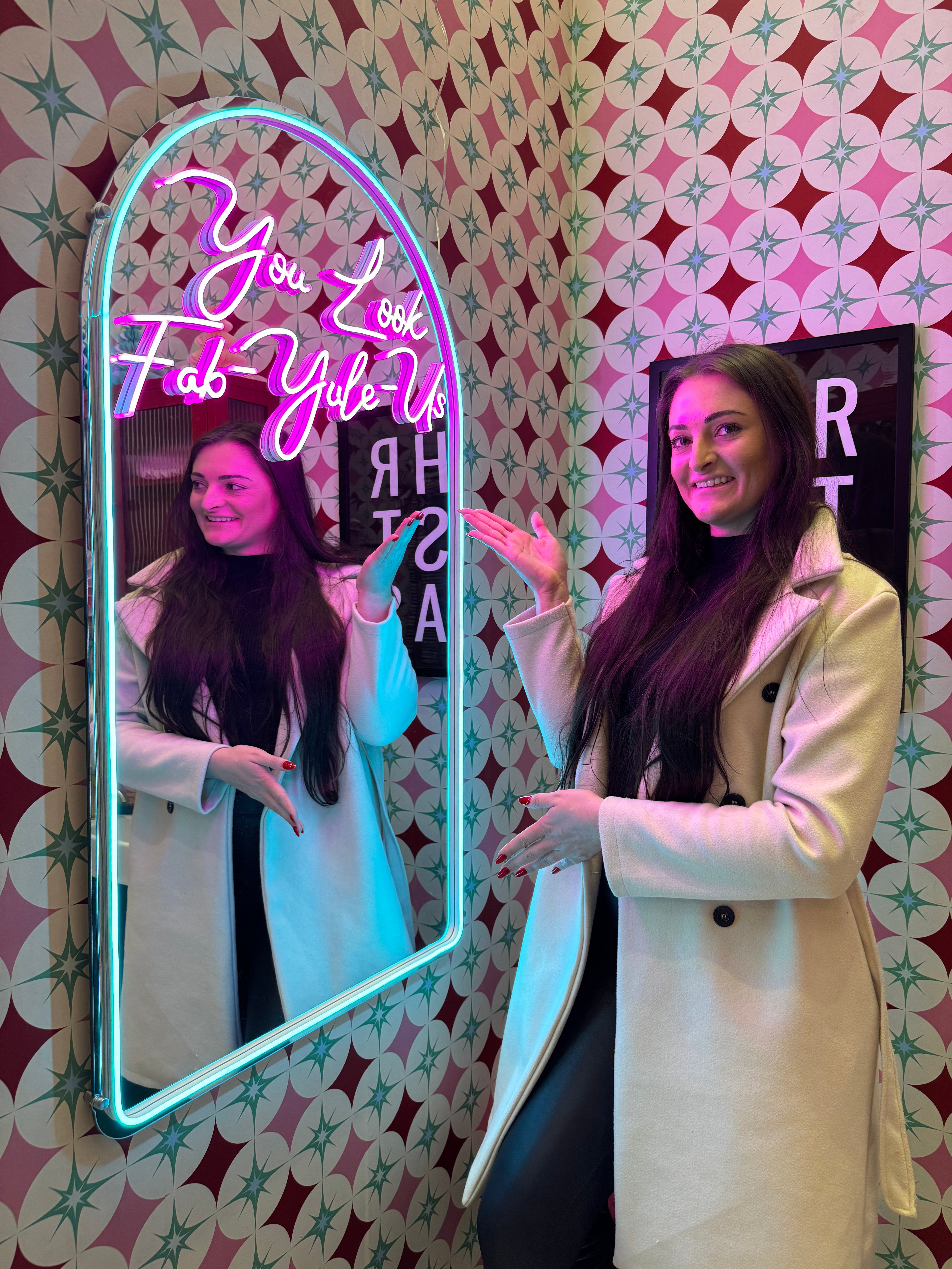 You Look Fab-Yule-Us Mirror Effect LED sign