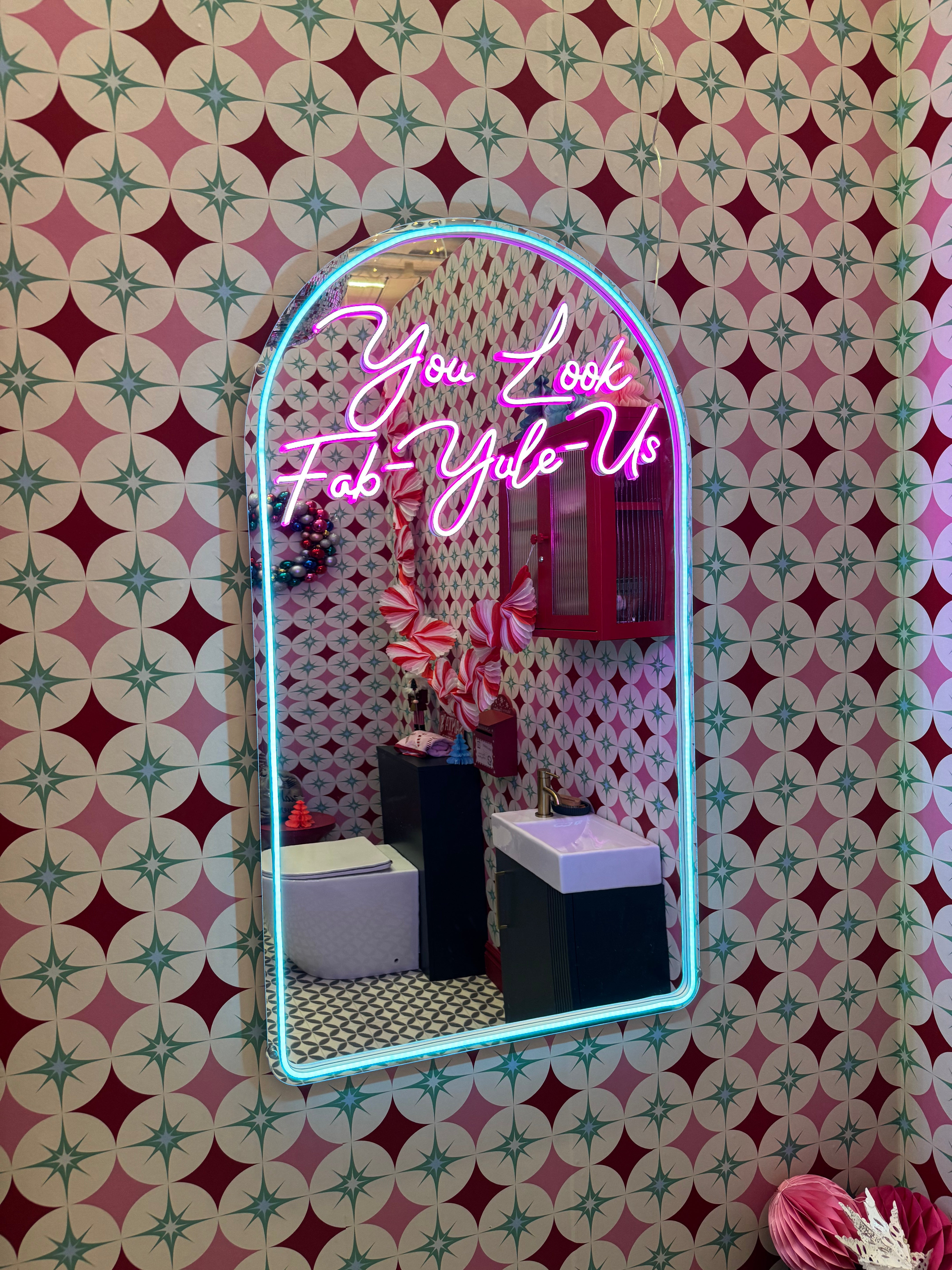 You Look Fab-Yule-Us Mirror Effect LED sign