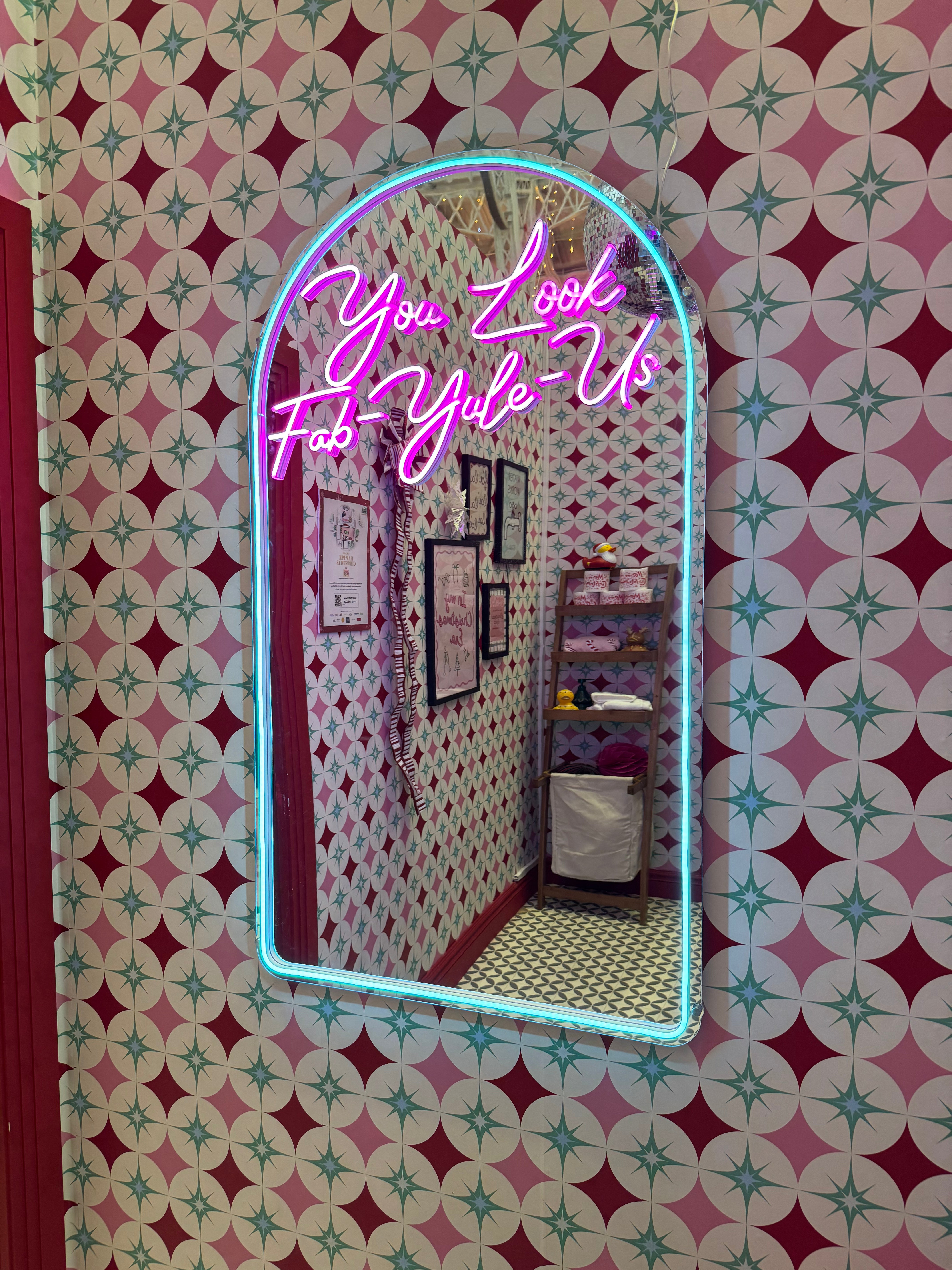 You Look Fab-Yule-Us Mirror Effect LED sign