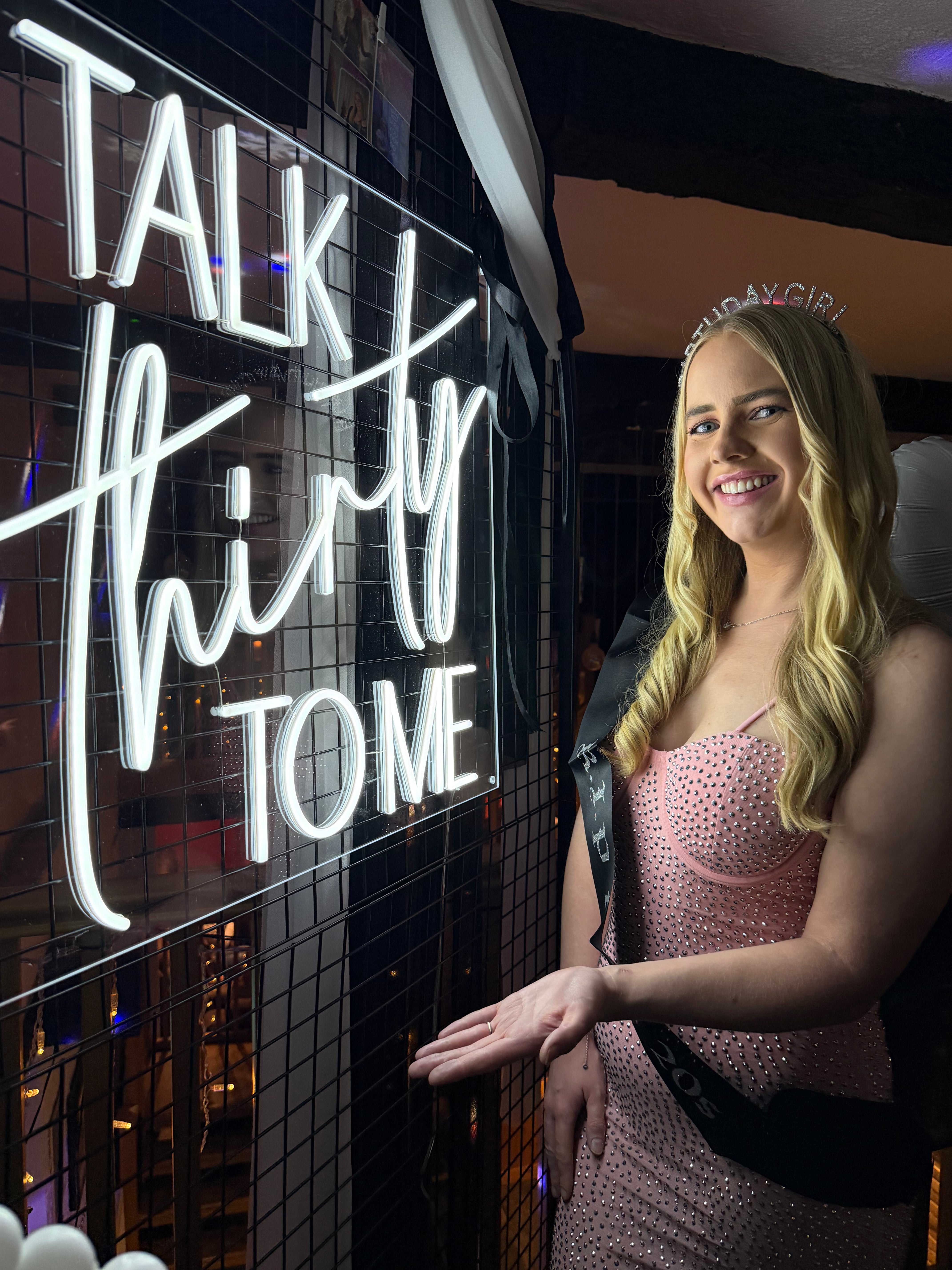 Talk Thirty To Me Individual Neon LED Sign HIRE