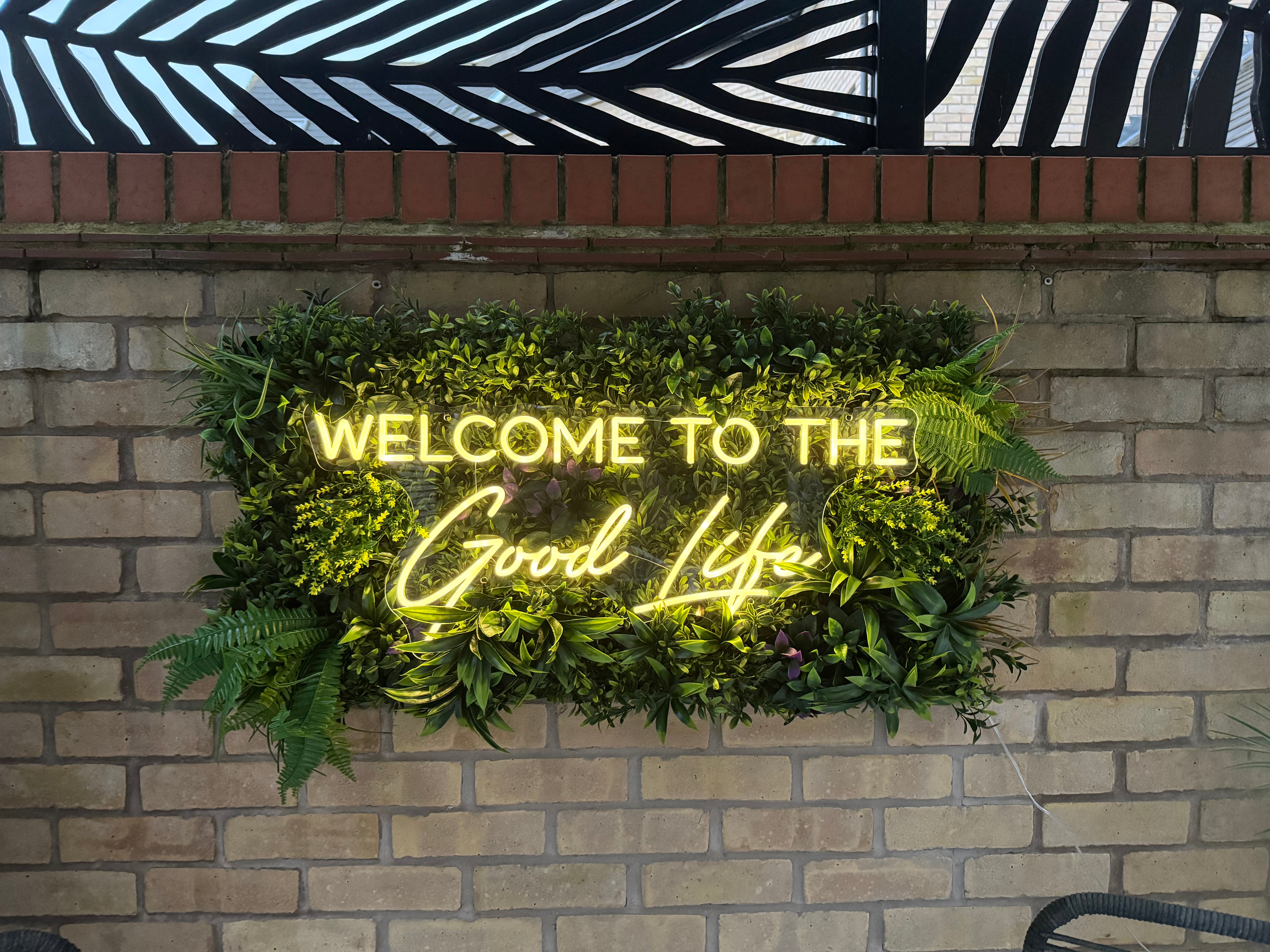 Welcome To The Good Life Tropical Framed LED sign
