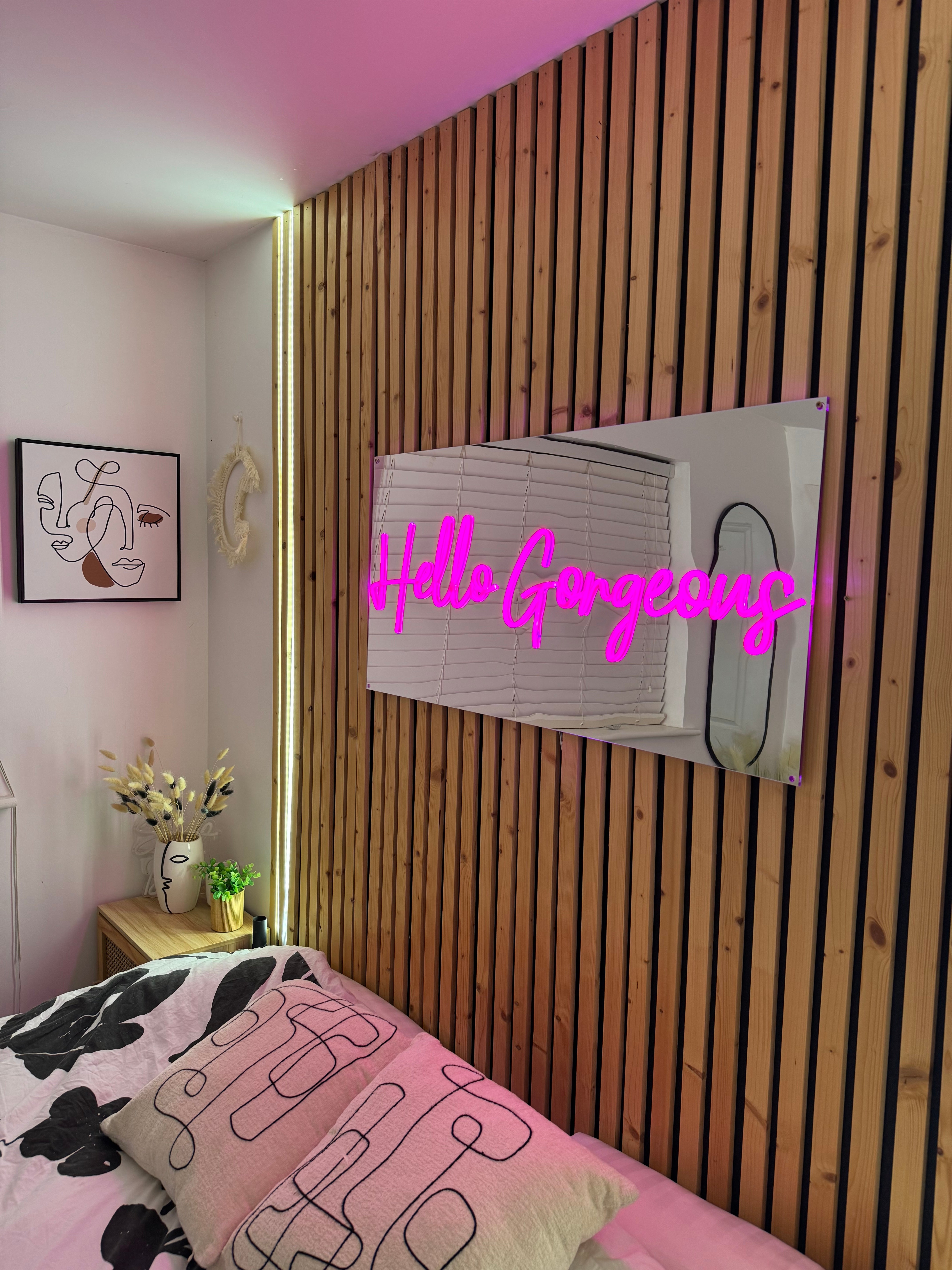 Hello Gorgeous Mirror Effect LED sign