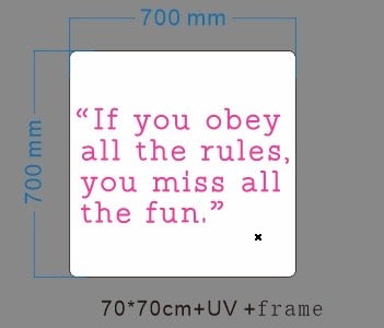 If You Obey All The Rules, You Miss All The Fun LED Neon UV Printed Framed Sign