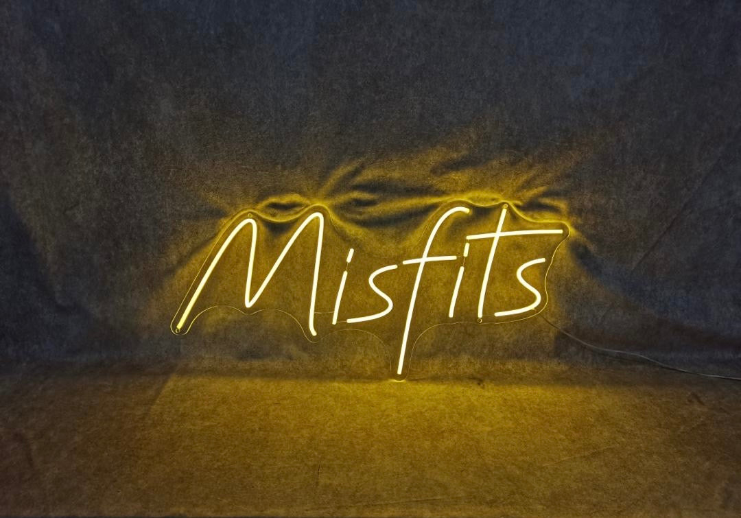 Misfits Individual Neon LED Sign Yellow
