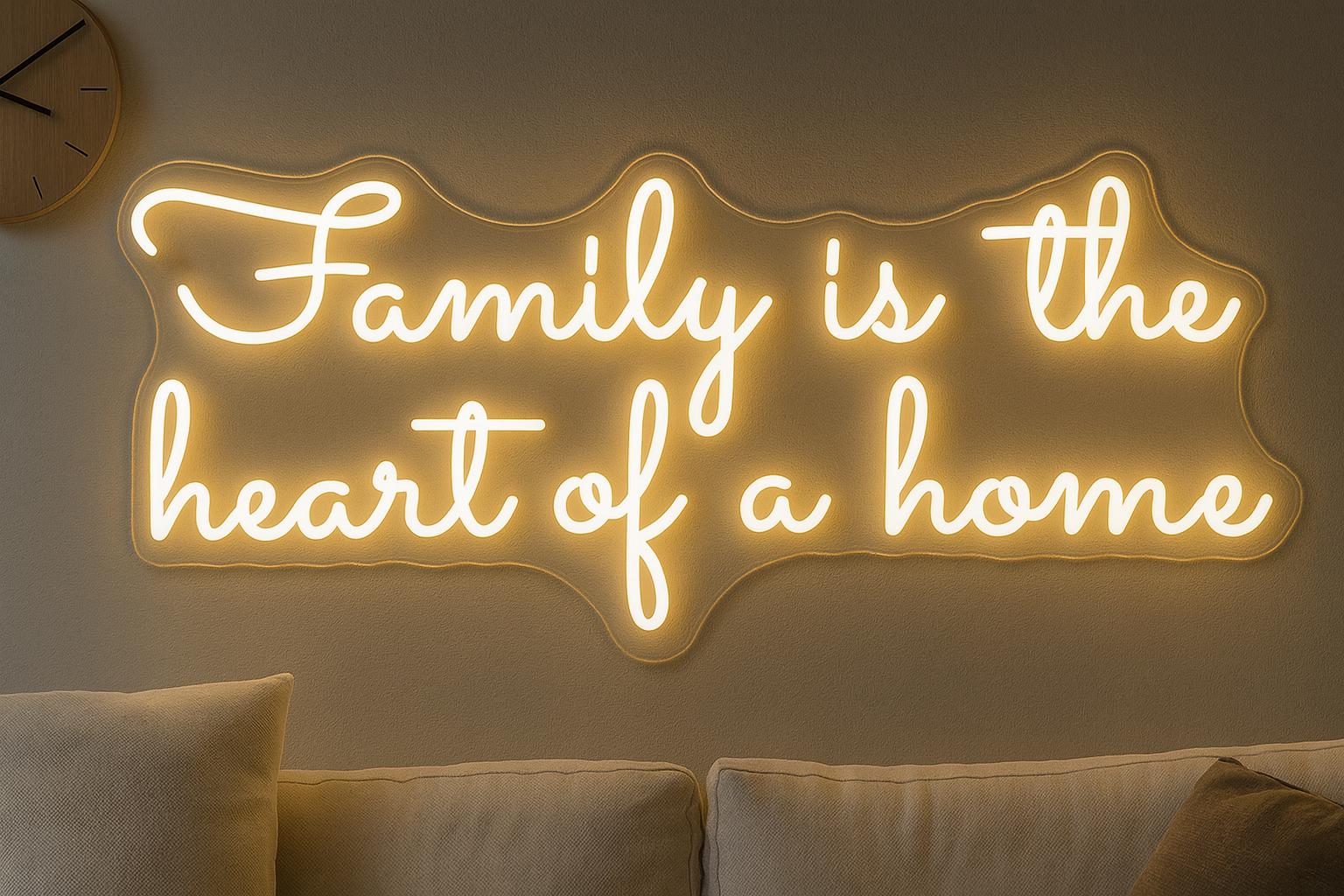Family Is The Heart Of The Home Neon LED Individual Sign