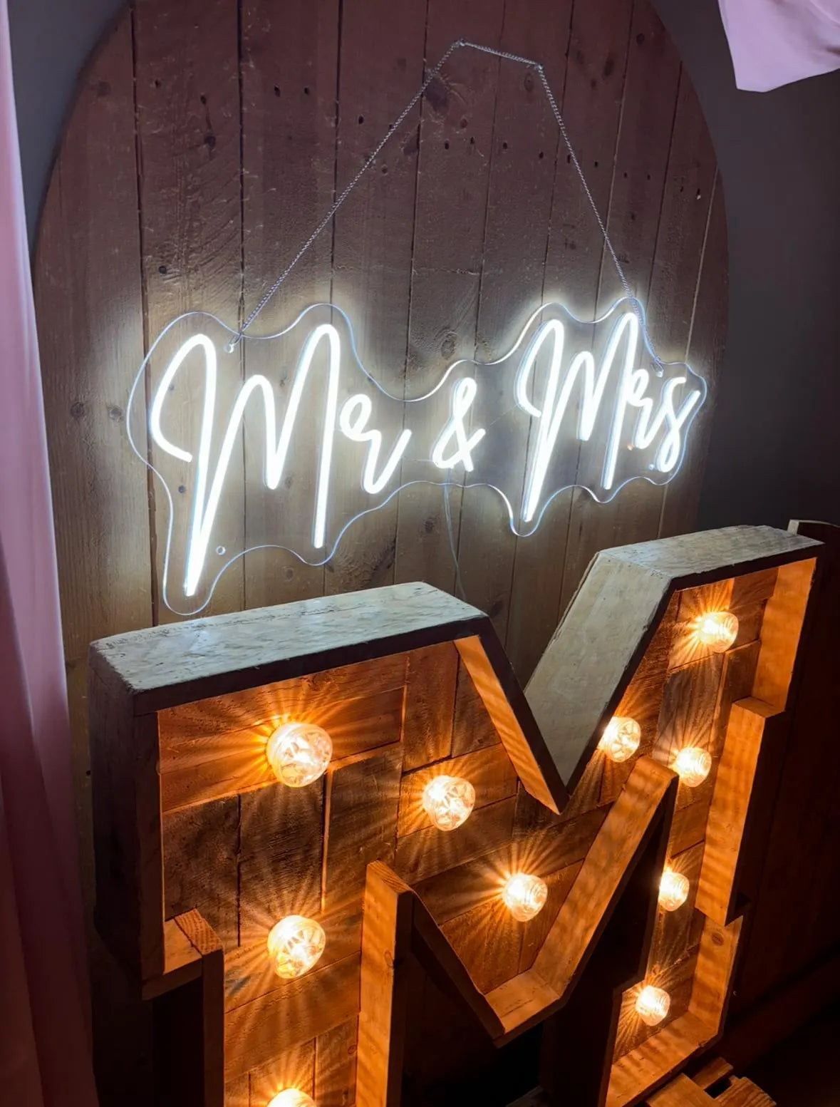 Mr & Mrs Individual Neon LED Sign HIRE