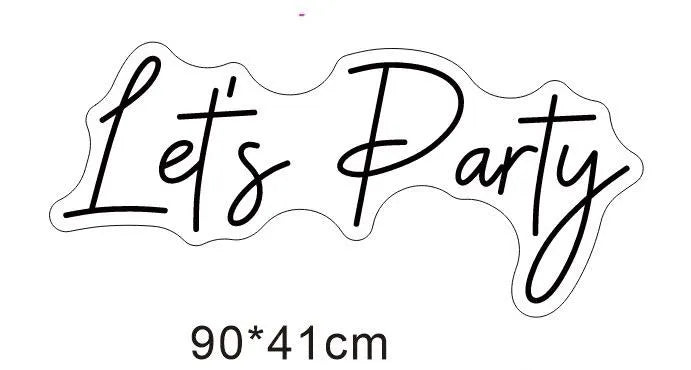 Let's Party Individual Neon LED Sign HIRE