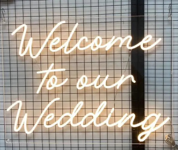 Welcome To Our Wedding Individual Neon LED Sign HIRE