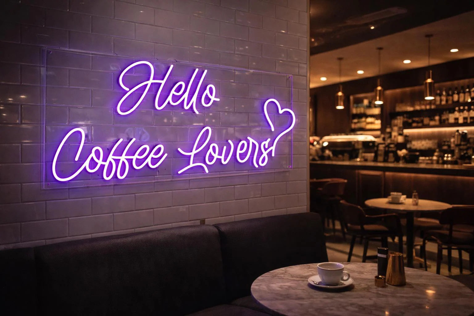Hello Coffee Lovers Neon LED Individual Sign