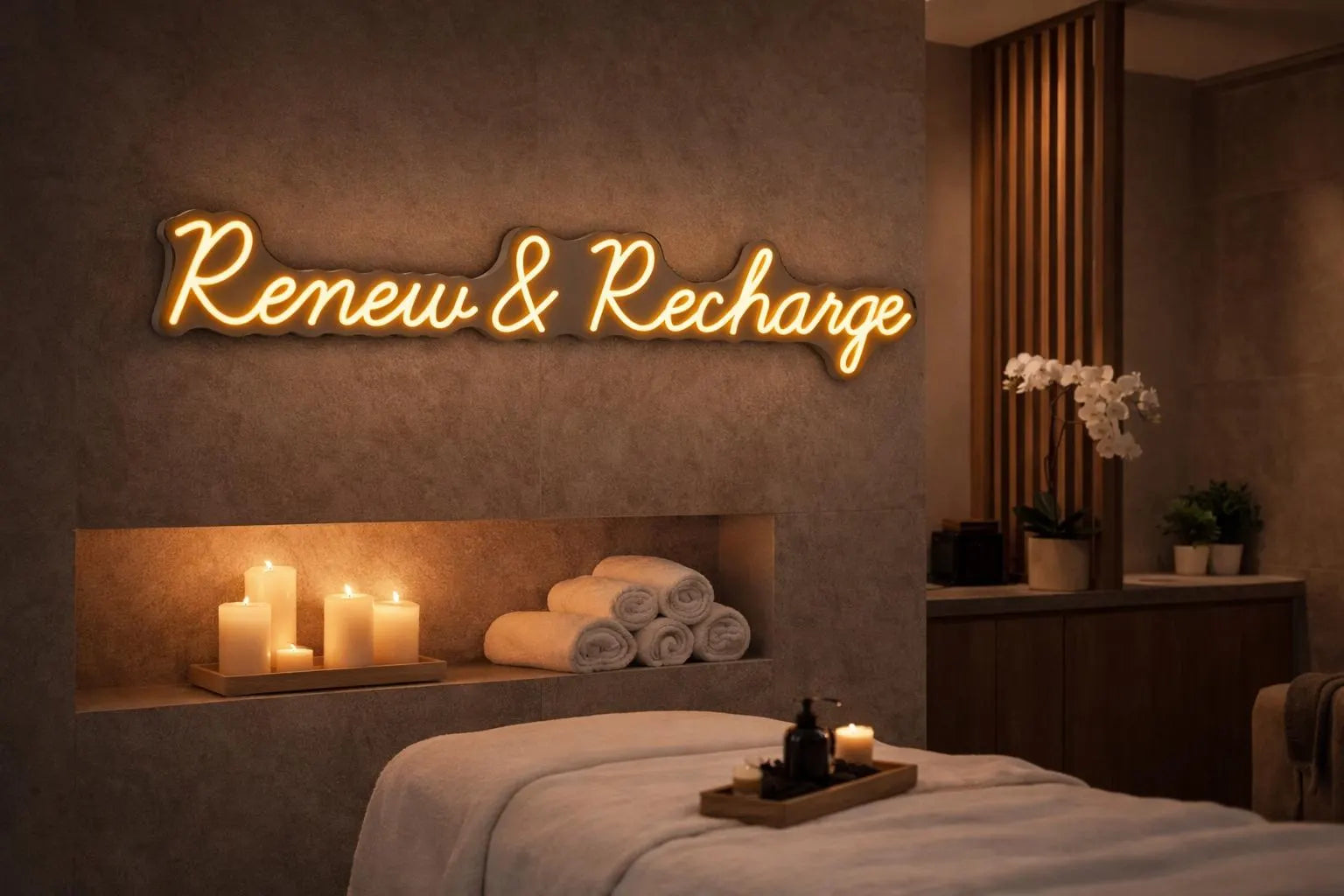 Renew & Recharge Neon LED Individual Sign