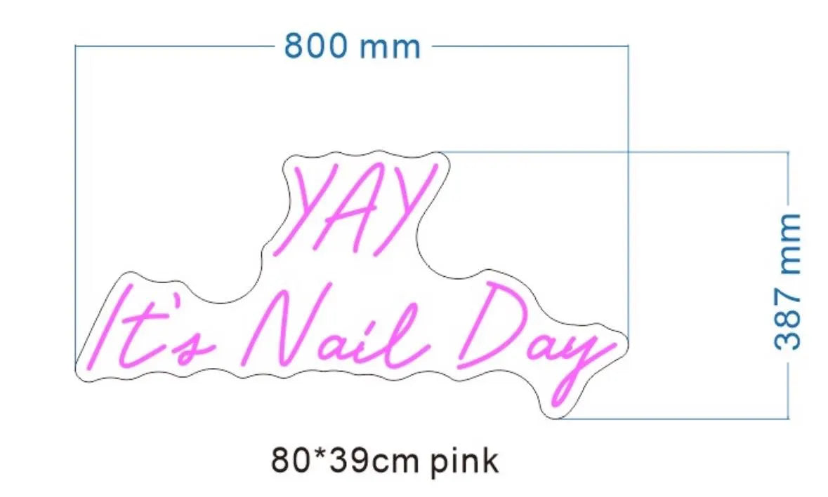 YAY It's Nail Day Neon LED Individual Sign