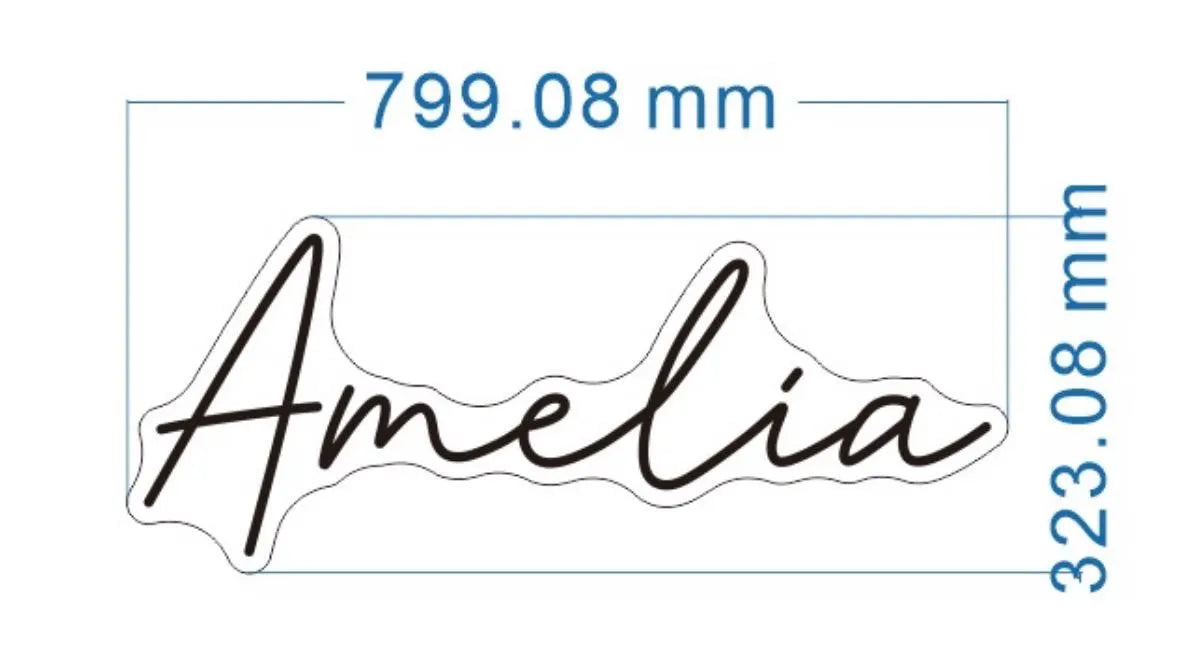 Amelia Custom Name Neon LED Individual Sign