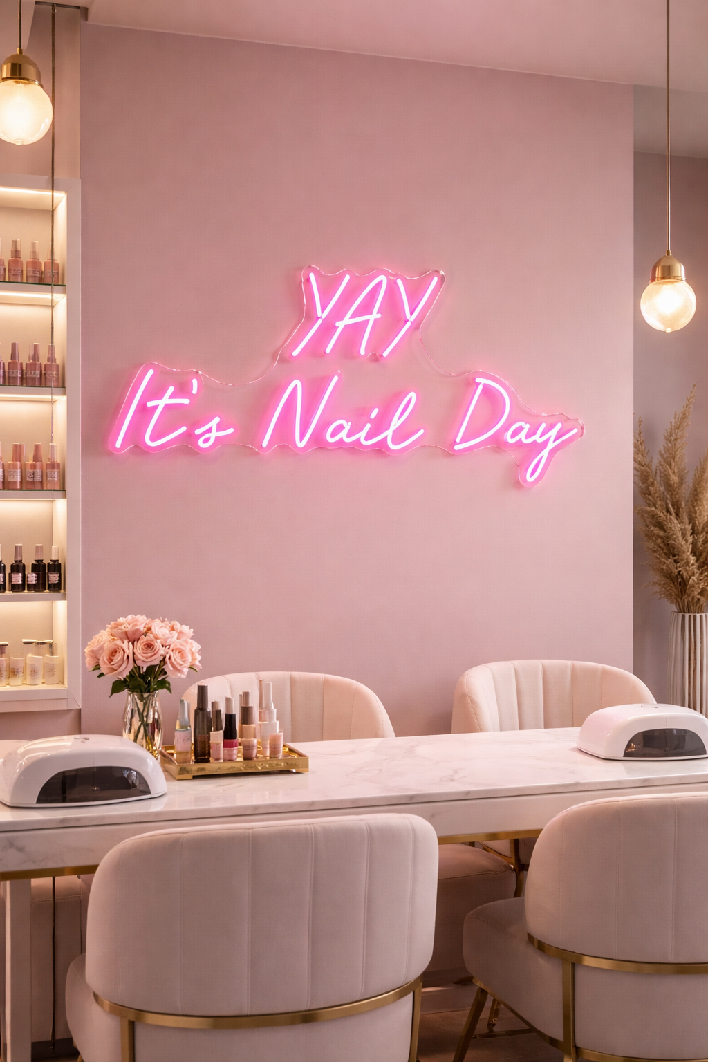 YAY It's Nail Day Neon LED Individual Sign