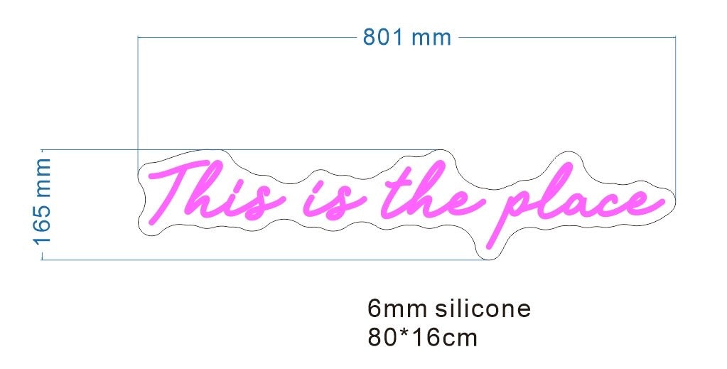 This is the place Individual LED Sign Pink