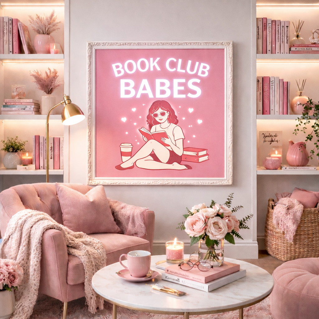 Book Club Babes LED Neon UV Printed Framed Sign