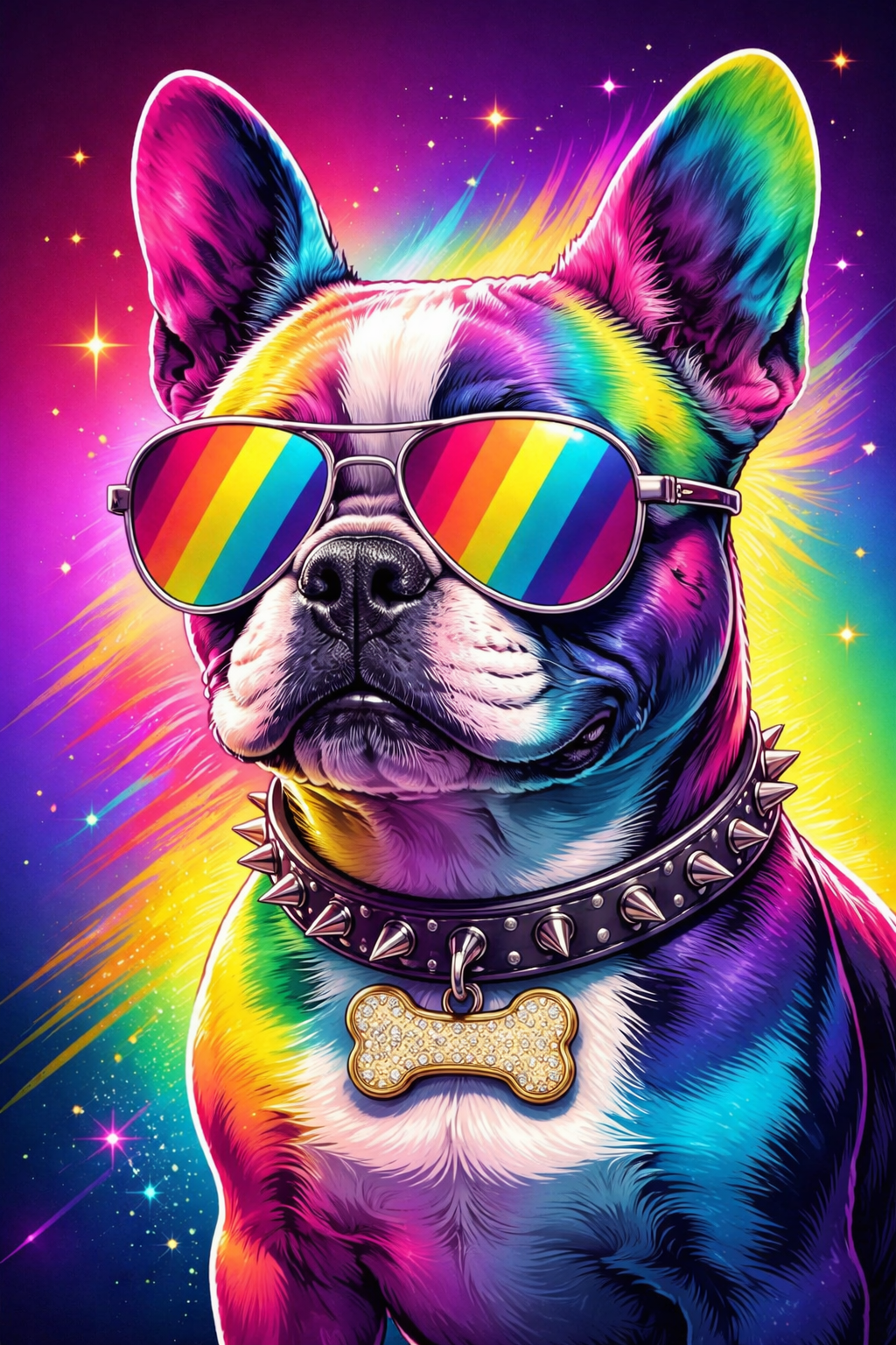Dog LED Neon UV Printed Framed Sign