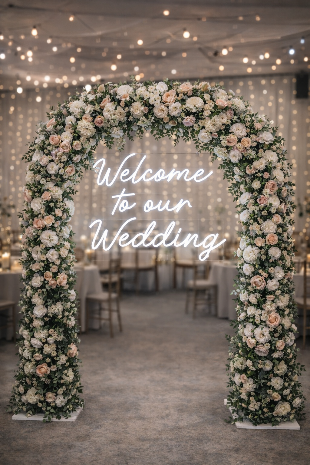 Welcome To Our Wedding Individual Neon LED Sign HIRE