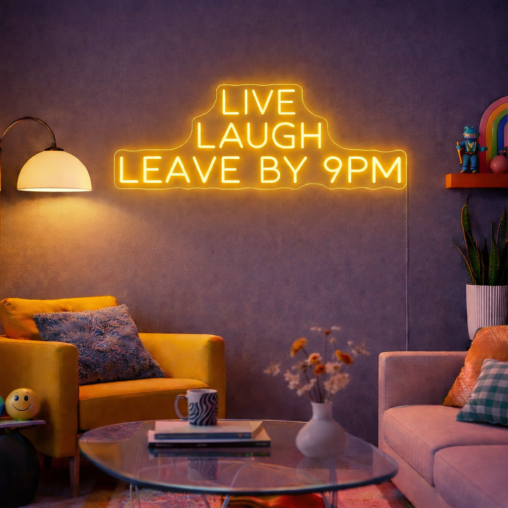 Live Laugh Leave By 9pm Neon LED Individual Sign