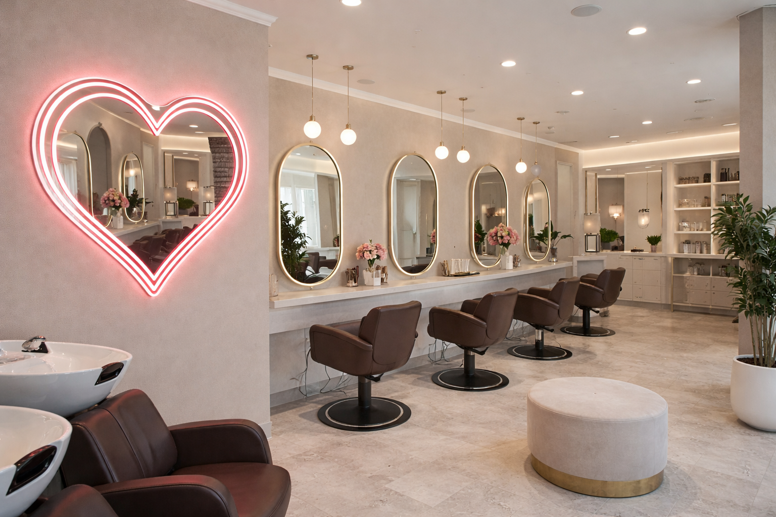 Heart Shape Mirror Effect Neon LED sign