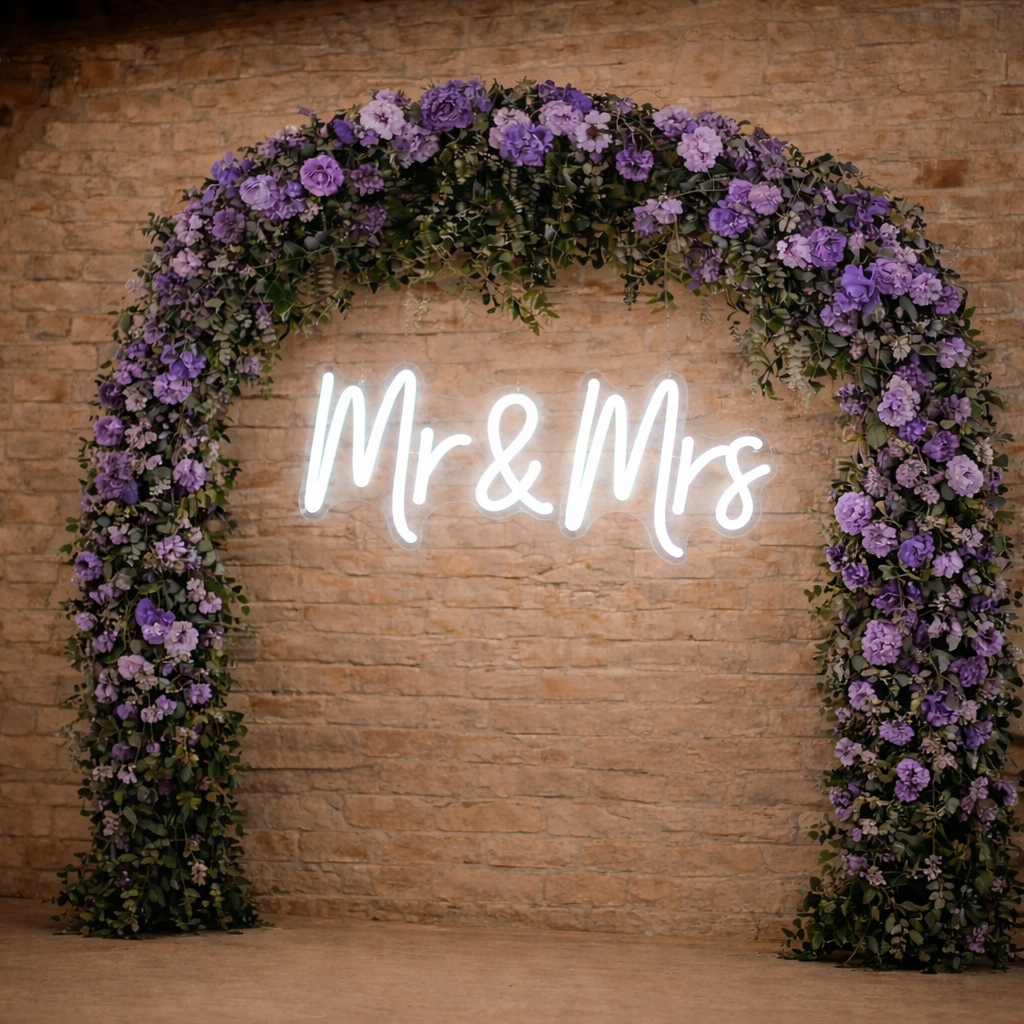 Mr & Mrs Individual Neon LED Sign HIRE