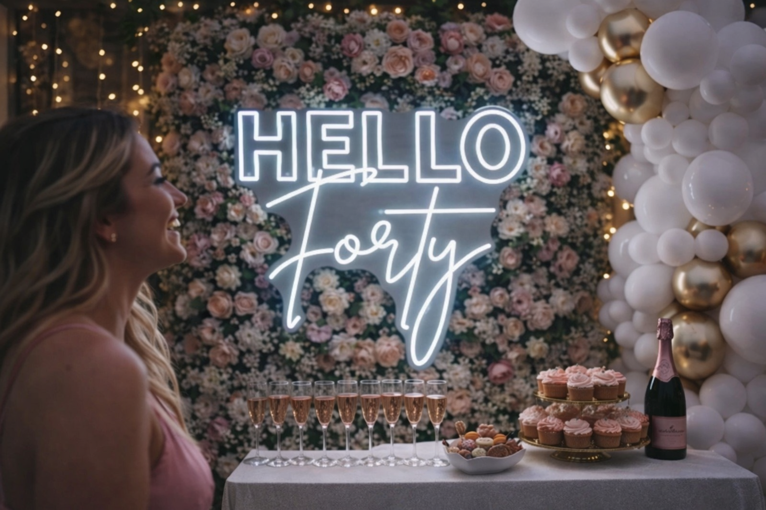 Hello Forty Neon LED Individual Sign