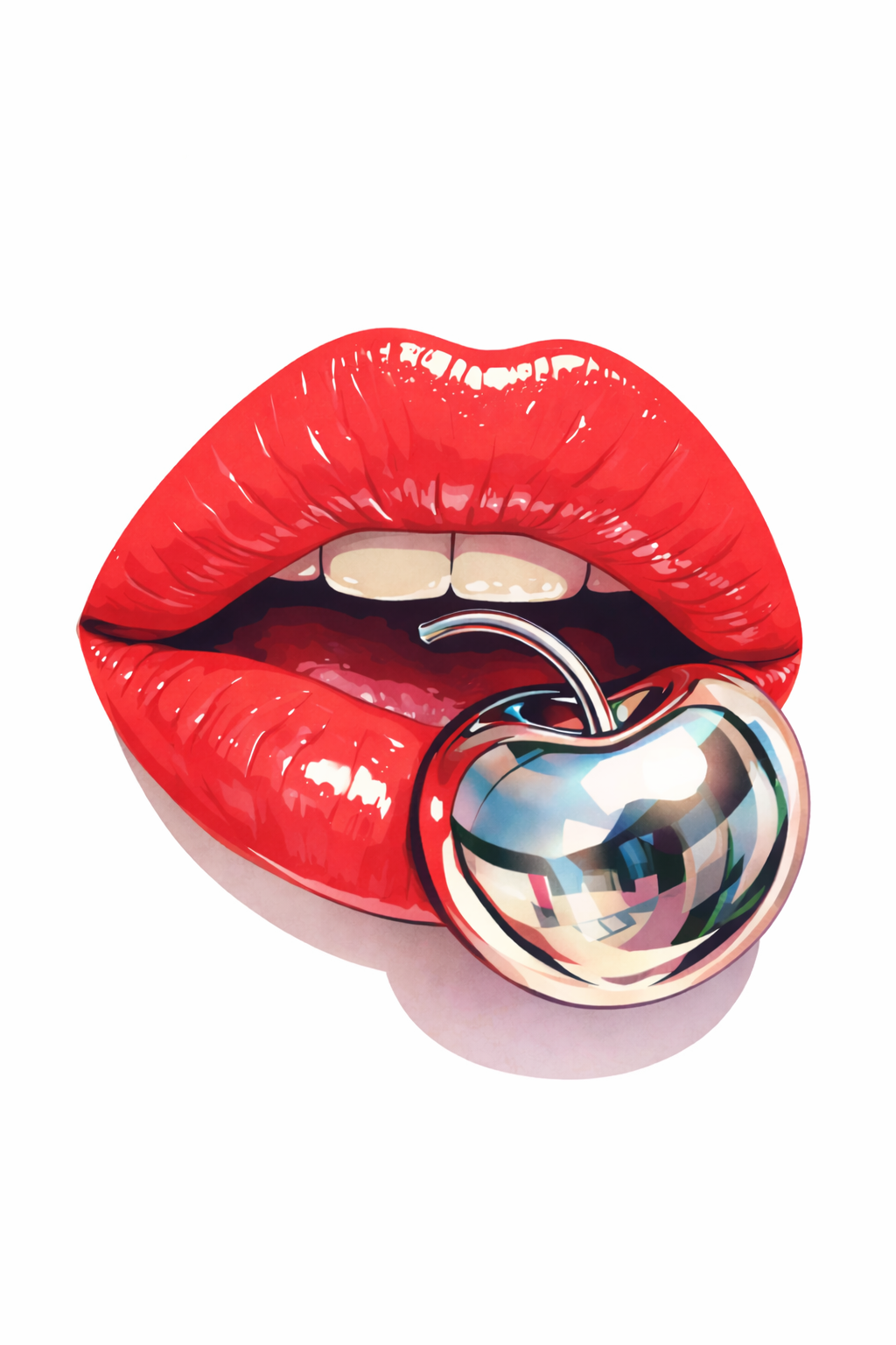 Lips LED Neon UV Printed Framed Sign
