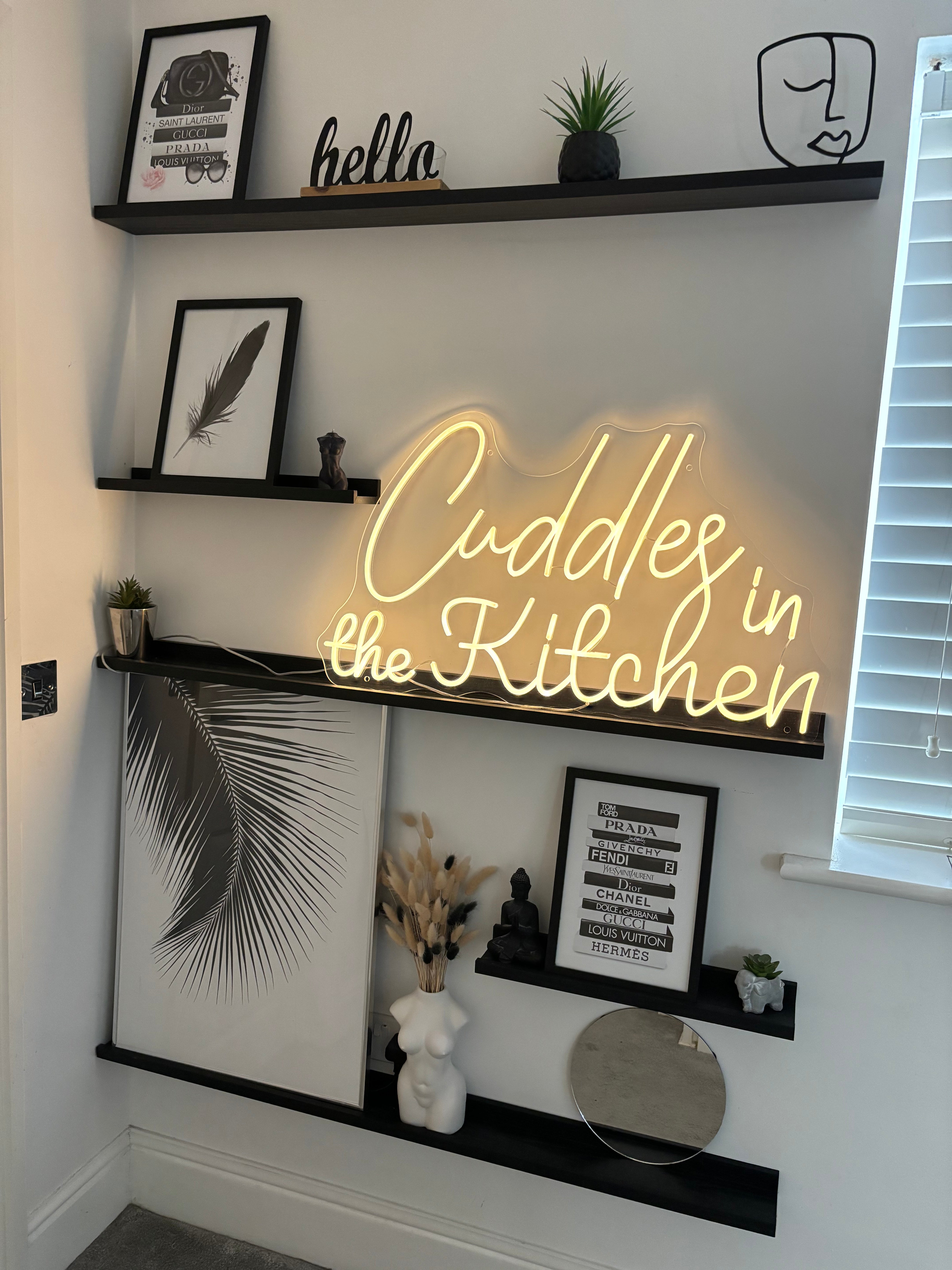 Cuddles In The Kitchen Individual LED Sign Warm White