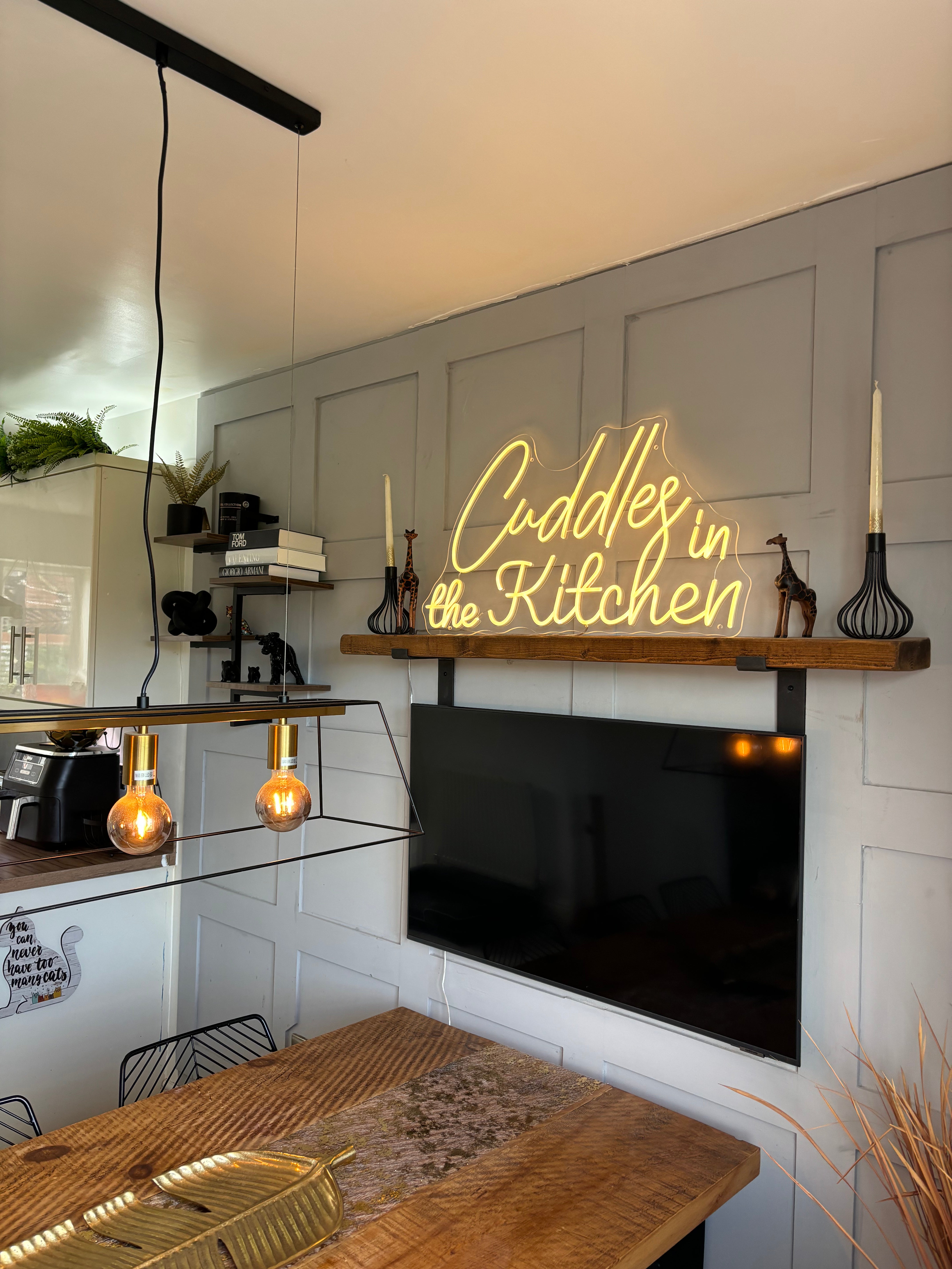 Cuddles In The Kitchen Individual LED Sign Warm White