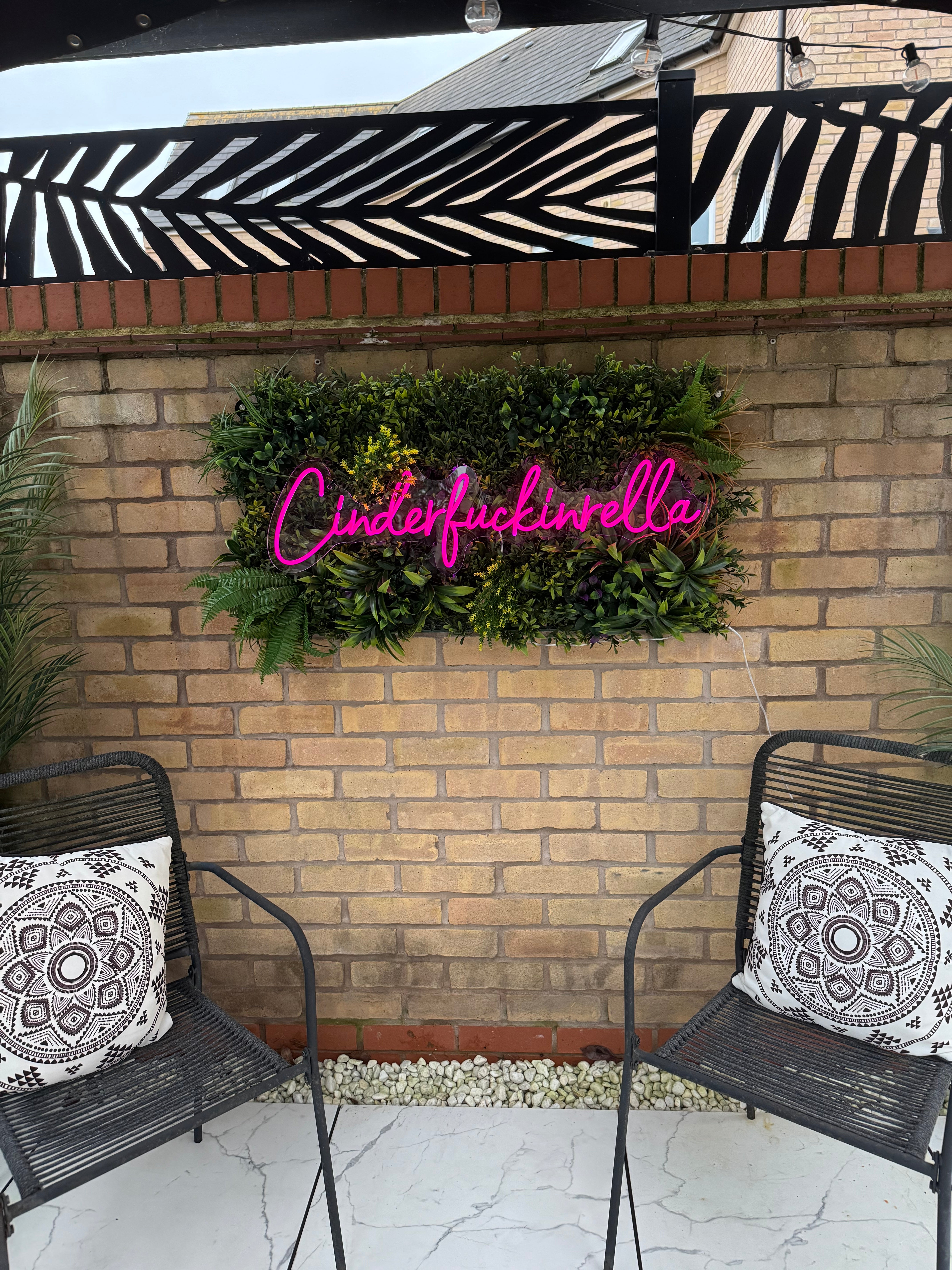 Cinderfuckinrella Tropical Framed LED sign