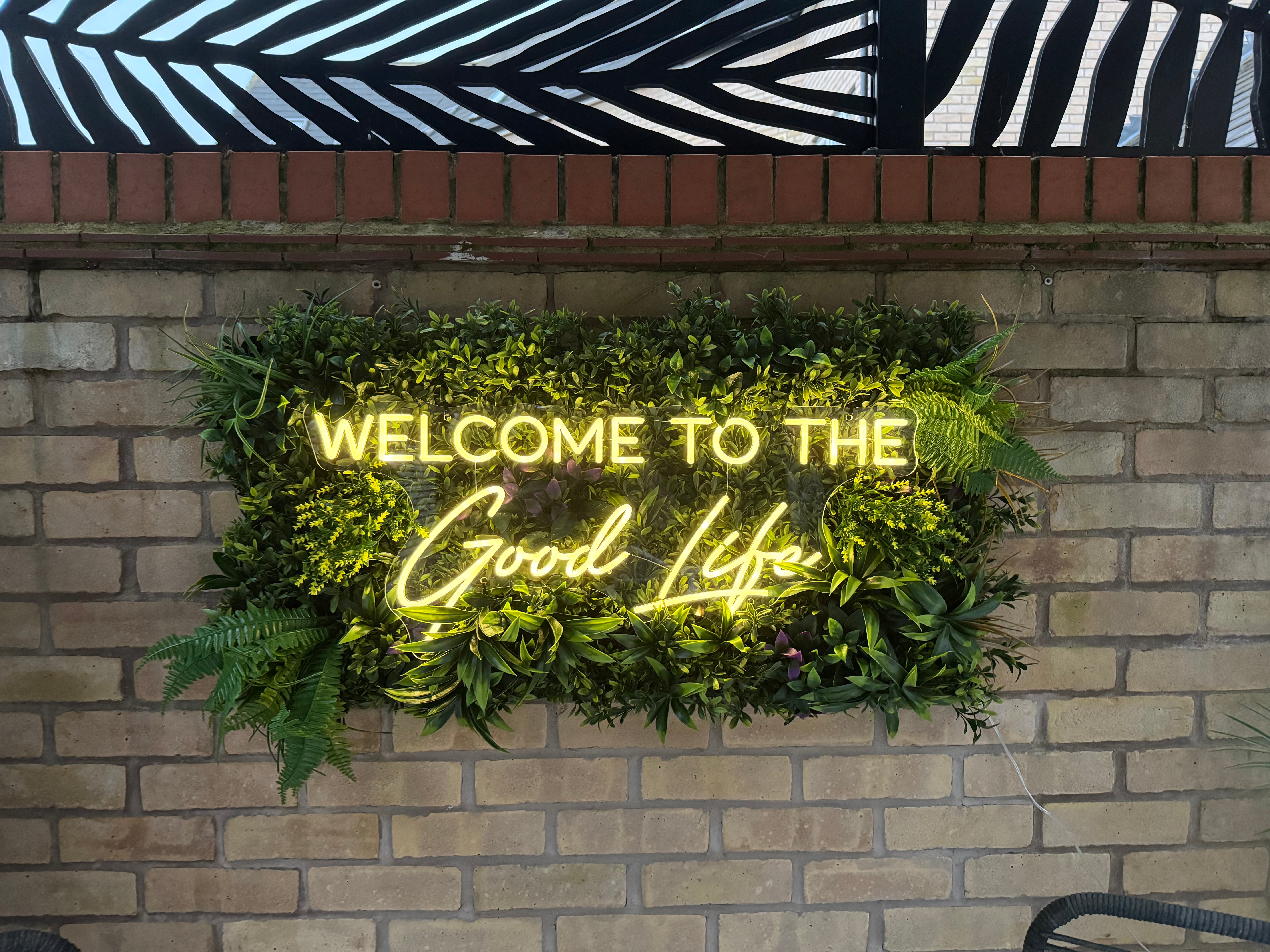 Welcome To The Good Life Tropical Framed LED sign