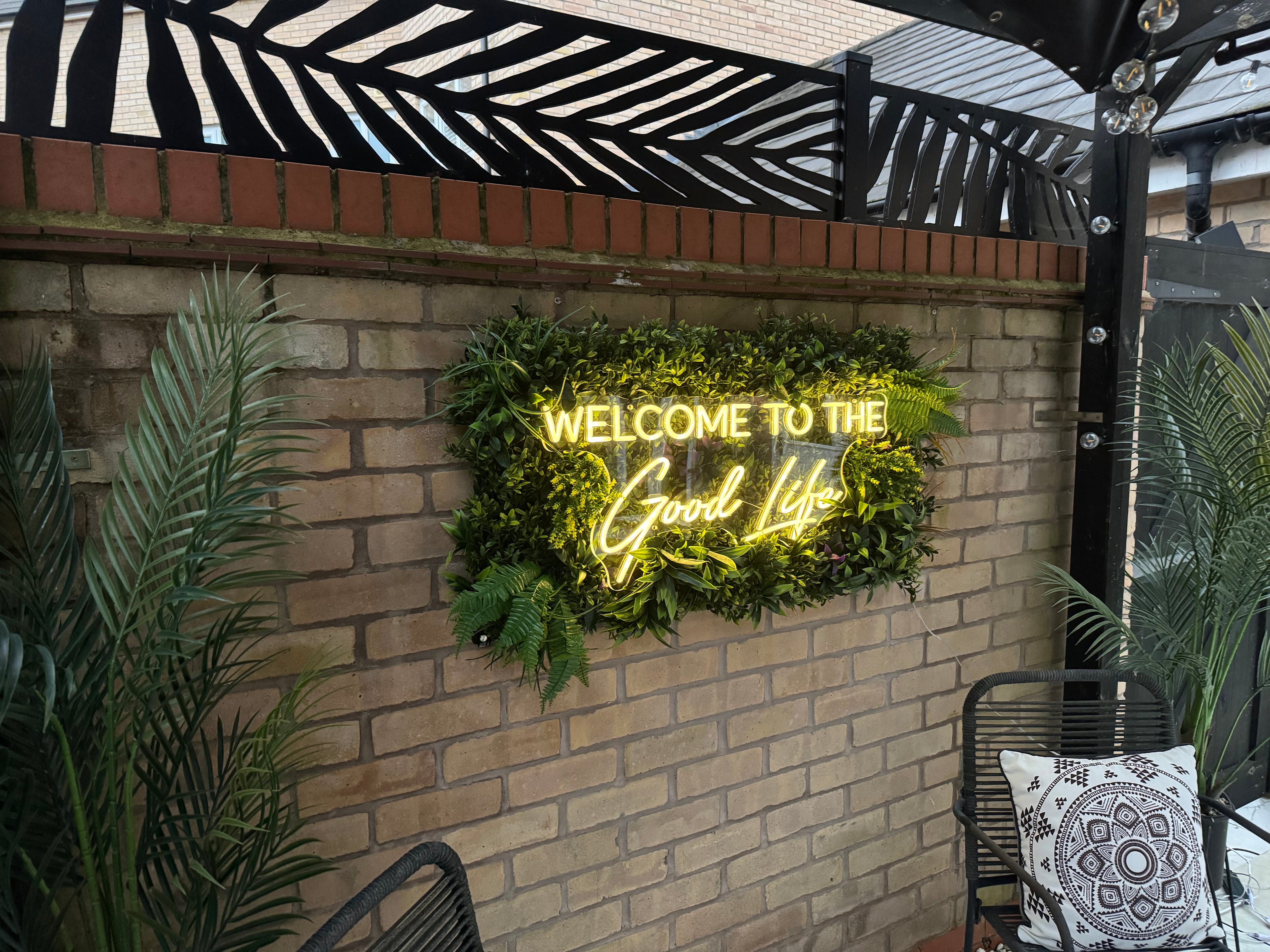 Welcome To The Good Life Tropical Framed LED sign