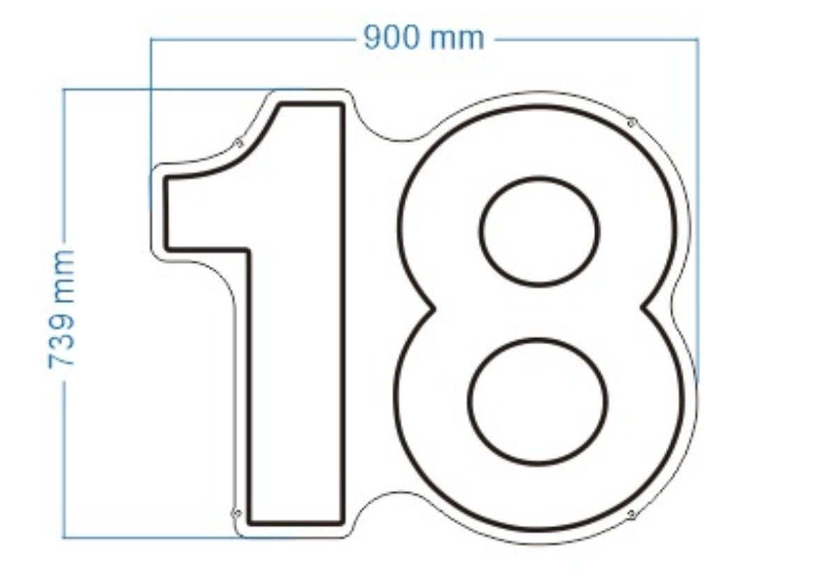 18 Individual Neon LED Sign