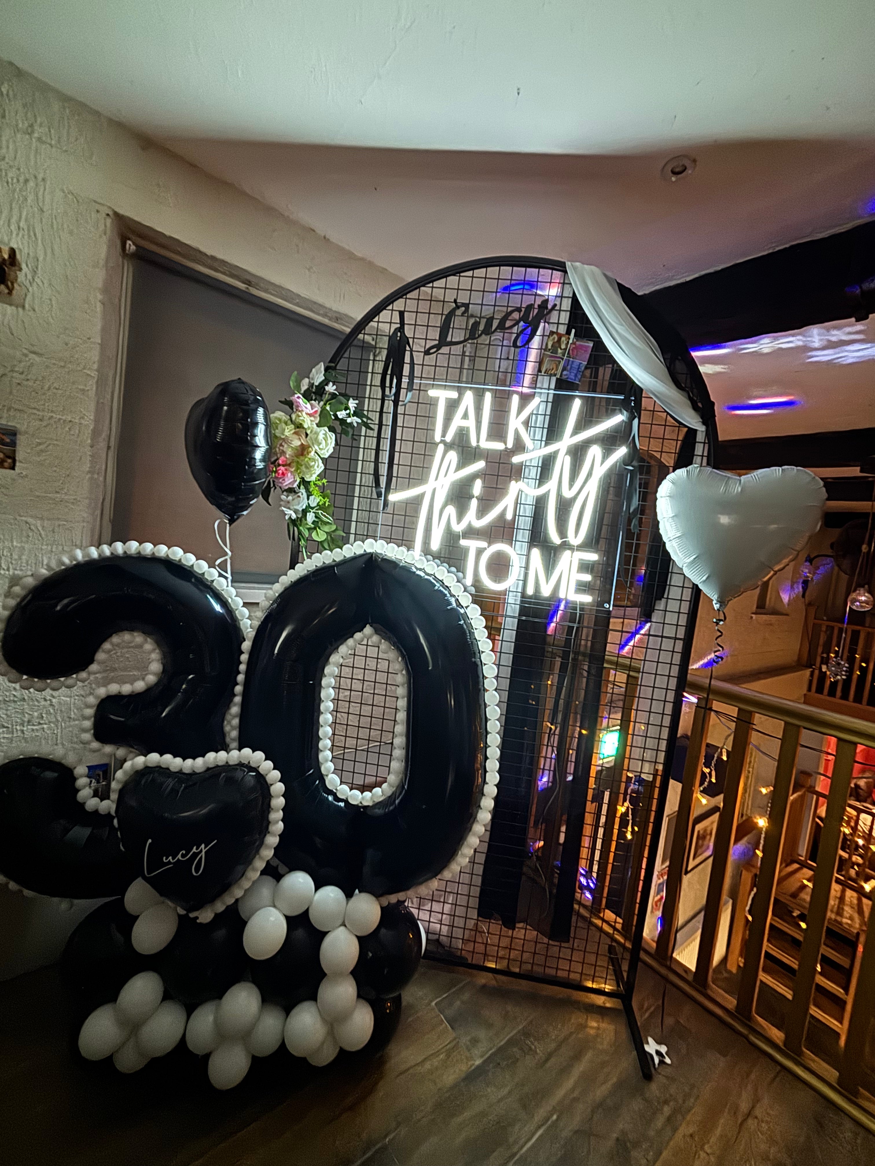 Talk Thirty To Me Individual Neon LED Sign HIRE