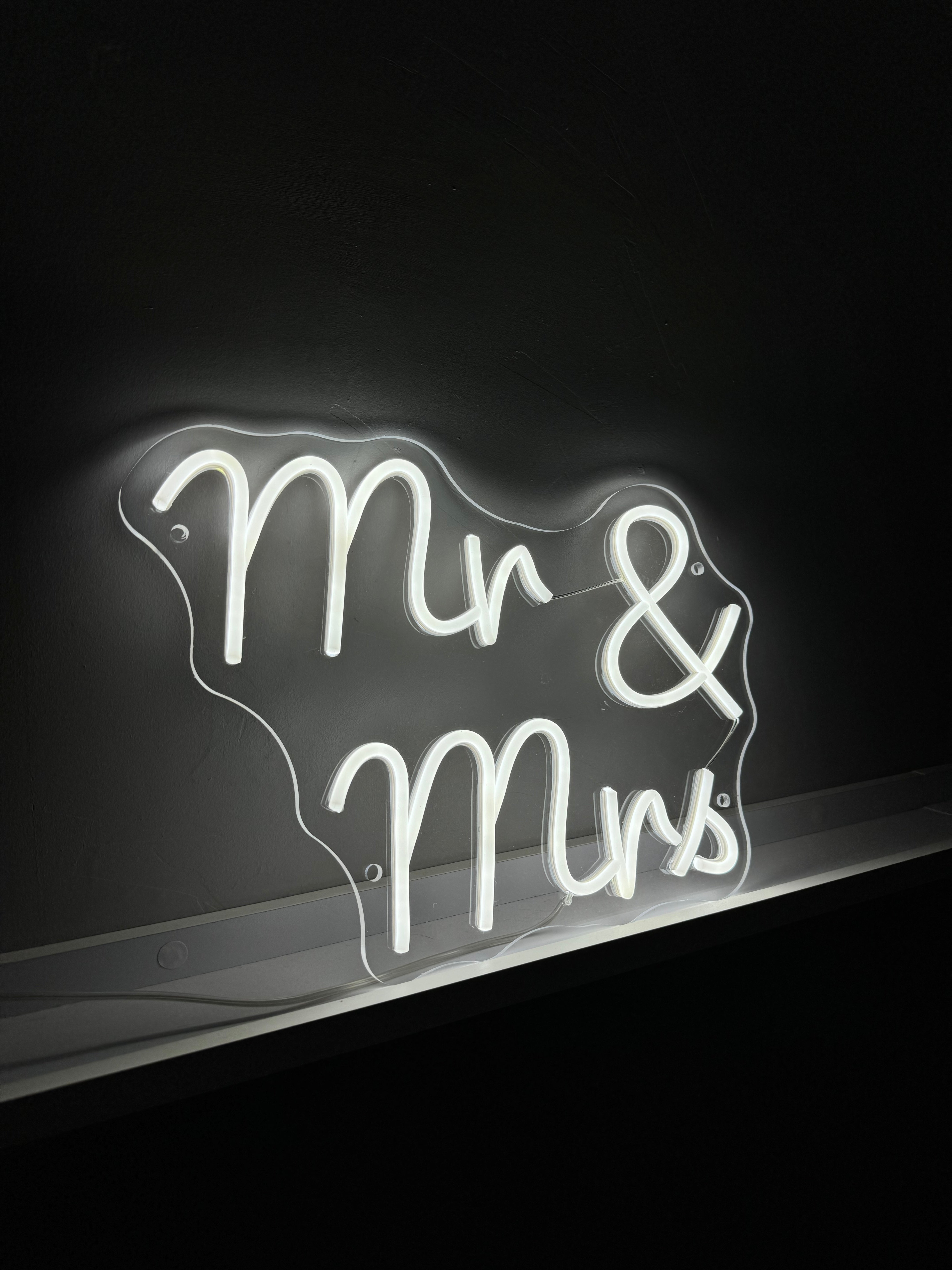 Mr & Mrs Individual LED Sign Cold White